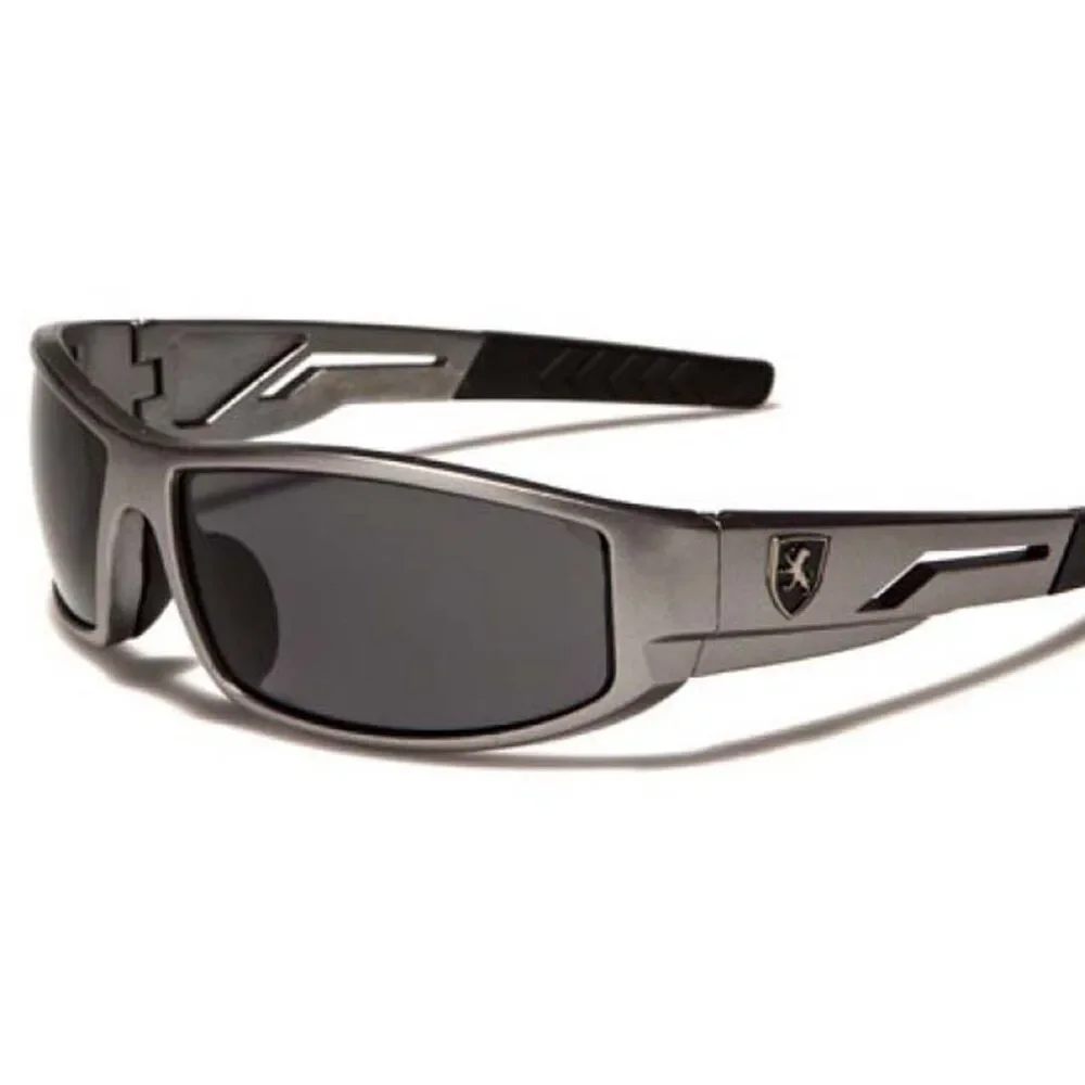 Golf Driving Biker Cycling Mens Stylish Wrap Sport Sunglasses Gray Frame